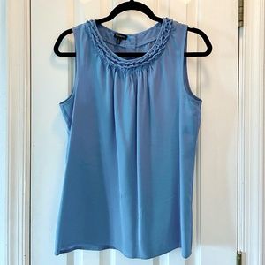 Talbots Blue Silk Sleeveless Blouse